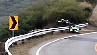 Crash  Rider Launched Over Guardrail  2192012 [upl. by Stets]