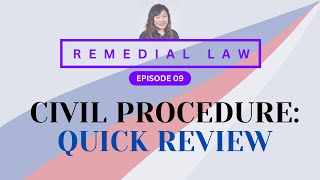 REMEDIAL LAW REVIEW CIVPRO Quick PreBar Review LABAN [upl. by Ramunni]