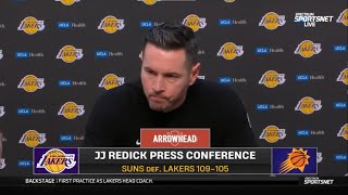 JJ Reddick is extremely pissed after Lakers first loss vs Suns [upl. by Zebulon903]