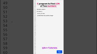 C program to Find LCM clanguage coding shorts [upl. by Sharma136]