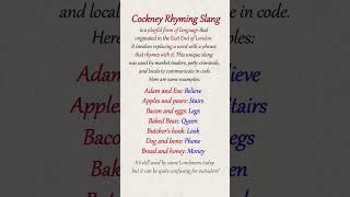 Cockney Rhyming Slang english vocabulary shorts shortvideo [upl. by Eelibuj]