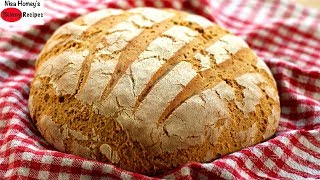 BREAD No SugarNo Oil Whole Wheat Bread In 5 Minute Prep Time Artisan Brown Bread  Skinny Recipes [upl. by Indyc917]