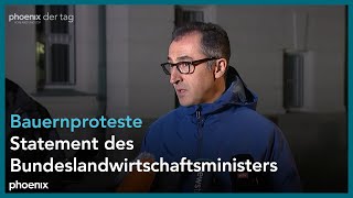 Bauernprotest Statement von Landwirtschaftsminister Özdemir [upl. by Tnelc210]