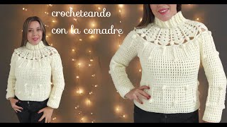 TUTORIAL COMO HACER SACO A CROCHET PARTE 1 CROCHETEANDO CON LA COMADRE TODAS LAS TALLAS [upl. by Bettye]