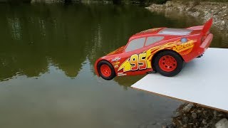 Toy Cars Slide Dlan play Sliding Cars Jump into Water [upl. by Sezen]