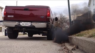 60 PowerStroke Super Panty Dropper Tune with Open Vanes at Idle and Straight Pipe [upl. by Inaleon]