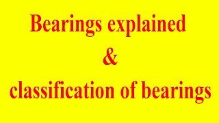 What is bearing  Types of Bearings  Bearing types  Bearing classification  life of bearing [upl. by Gershon]