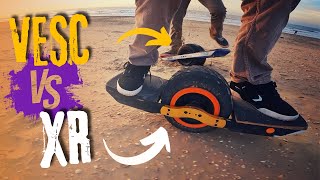 VESC vs ONEWHEEL XR ON THE BEACH  3132 [upl. by Sarena716]