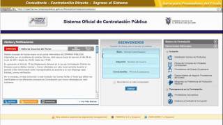 Contratación Directa  Ingreso al Sistema  Proveedor  1 de 6 [upl. by Saidee]