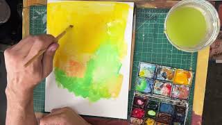 Automatic Watercolor painting lesson automatism [upl. by Bove]