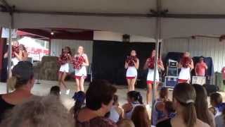 1516 Luverne High School Varsity Cheerleaders Perform at Peanut Festival [upl. by Adnor]