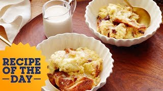 Recipe of the Day Giadas Panettone Bread Pudding with Amaretto Sauce  Food Network [upl. by Rhona]