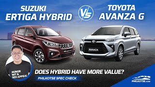 Suzuki Ertiga Hybrid vs Toyota Avanza G  Philkotse Spec Check w English subtitles [upl. by Sylvie]