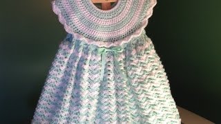 How to Crochet a Baby Dress  Easy Shells [upl. by Elin342]