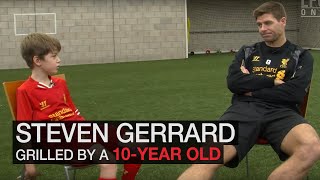 Steven Gerrard grilled by 10 yearold fan [upl. by Arrais599]