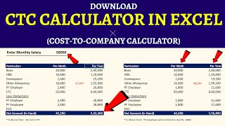 Download  CTC Calculator in Excel 📊 CostToCompany Calculator [upl. by Saltsman36]