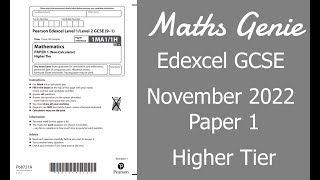 Edexcel Higher Paper 1 November 2022 Exam Walkthrough [upl. by Dionne]