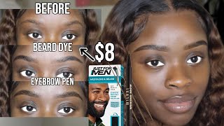 2 Cheap At Home Brow Tinting Products  Beginner Friendly Eyebrow Tutorial  Dark Skin Makeup WOC [upl. by Akoyn807]