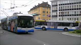 Trolley bussen te Solingen GrafWilhelmPlatz 4 mei 2012 [upl. by Arden197]