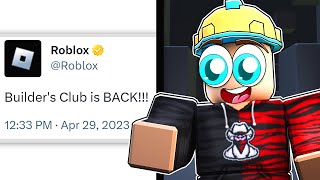 The Return Of BUILDERS CLUB On ROBLOX [upl. by Malkah]