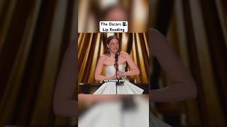 Lip reading Emma Stone Oscars speech 😉 oscars [upl. by Sinnaiy]