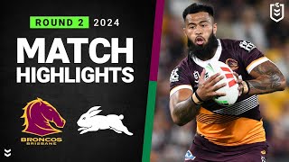 NRL 2024  Broncos v Rabbitohs  Match Highlights [upl. by Aneris]