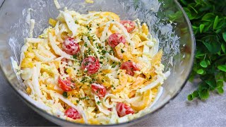 Leckerer Chinakohl Salat in 5 Min Ich werde nie müde den Salat zu essen Mit Tomaten und Joghurt [upl. by Uella]