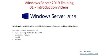 Windows Server 2019 Training  01  Introduction Videos [upl. by Poul296]