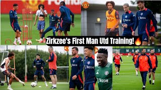 ZIRKZEE SHINES IN FIRST MAN UTD TRAINING 🔥 NEW €40M STAR WOWS AT CARRINGTON✅️ 🔴 [upl. by Hanni156]