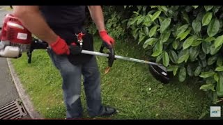 How to use a petrol brush cutter strimmer  HSS Hire [upl. by Nnylak]