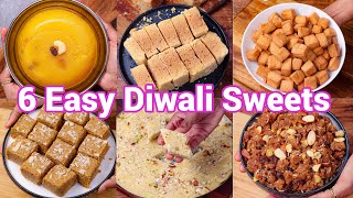 Diwali Recipes 2024  Quick amp Easy Sweets amp Desserts  6 Instant Healthy Deepavali Recipes [upl. by Jestude14]