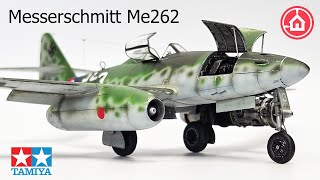 Tamiya 148 Messerschmitt Me262  Scale model aircraft kit 61087 [upl. by Eeslehc869]