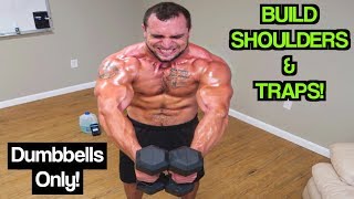 Intense 8 Minute Dumbbell Shoulder amp Trap Workout [upl. by Herwick]