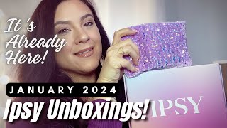 JANUARY 2024 IPSY GLAM BAG amp BOXYCHARM UNBOXINGS amp SWATCHES [upl. by Aileno249]