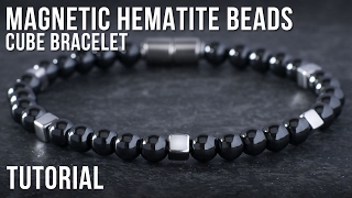 Magnetic Hematite Beads Bracelet Tutorial [upl. by Wesla]