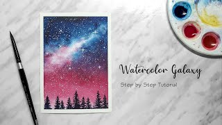 WATERCOLOR GALAXY  How to Paint a Galaxy  Tutorial [upl. by Rattan]