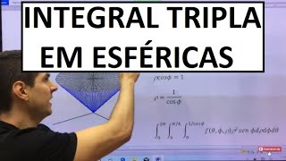 Integral tripla em coordenadas esféricas INTEGRAIS MÚLTIPLAS 19 DE 20 [upl. by Tu]