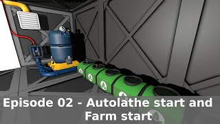 Stationeers S1E02  Mimas  Autolathe start and Farm start [upl. by Eresed]