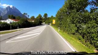 Driving Into Garmisch Partenkirchen To Eibsee Bavarian Zugspitze Railway [upl. by Nylra967]