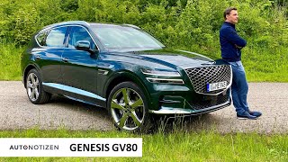 Genesis GV80 PremiumSUV mit SechszylinderDiesel im Test  Review  Fahrbericht  Autobahn  2021 [upl. by Lalat]