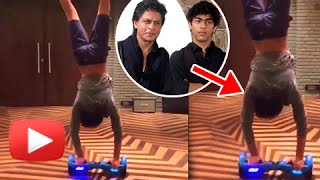 Watch  Shah Rukhs Son Aryan Khan Does a Hand Stand Stunt [upl. by Shaikh]