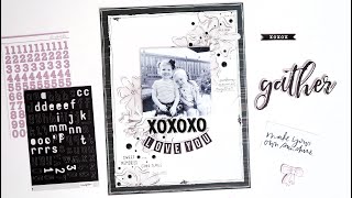 Monochromatic Childhood Scrapbook Layout [upl. by Lamp489]