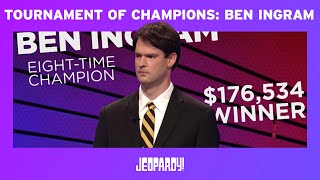 Jeopardy Tournament of Champions Ben Ingram  JEOPARDY [upl. by Ilyk]