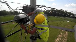 Lineman Swapping a Lasher [upl. by Ecertap789]