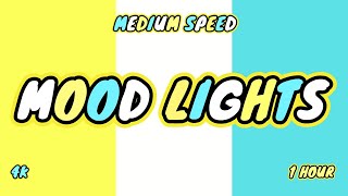 Relaxing Color Changing Screen Cyan vs White vs Yellow Mood Lights Medium Speed 1 Hour [upl. by Anaej58]