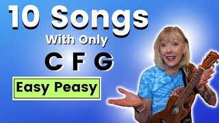 Easy Ukulele Play Along with 4 Chords  C Am F G  Beginner Ukulele [upl. by Alag]