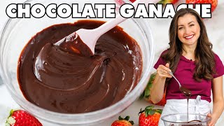 Easy Chocolate Ganache  ONLY 2 INGREDIENTS [upl. by Ethelbert]