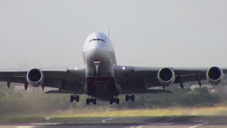 Plane Spotting at Birmingham Airport 11824 Incl Qatar Airways 787 tyre blowout A380 787s [upl. by Lehrer]