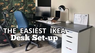 The EASIEST IKEA Desk setup ANYONE can do  Desk cord organization [upl. by Cecilia]