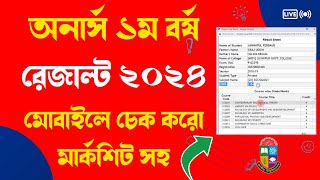 How to check honours 1st year result  অনার্স ১ম বর্ষ রেজাল্ট ২০২৪  honours 1st year result [upl. by Yovonnda597]